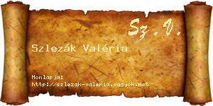 Szlezák Valéria névjegykártya