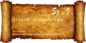 Szlezák Valéria névjegykártya
